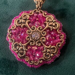 Pink and gold pendant